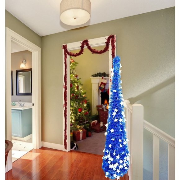 5 ft. Pop Up Christmas Tinsel Tree Collapsible wit - Picture 4 of 4